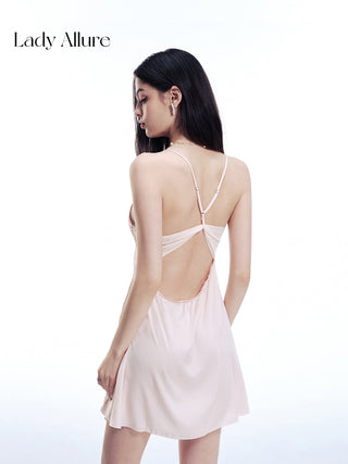 purple v-neck nightdress