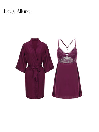 purple v-neck nightdress