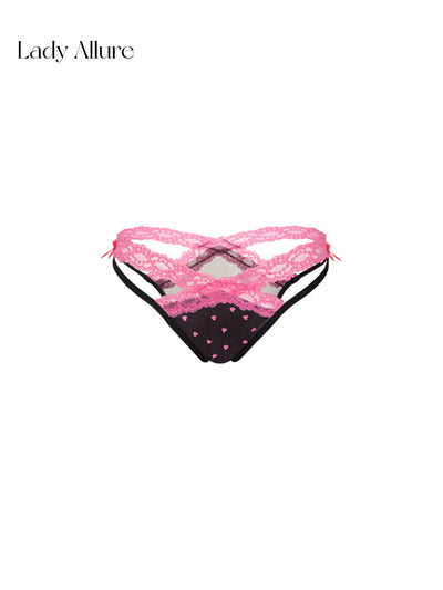 strip heart panties