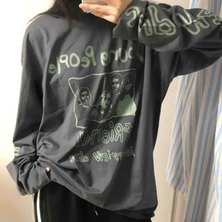 Antique Point Cotton Logo Long Sleeve T-shirt