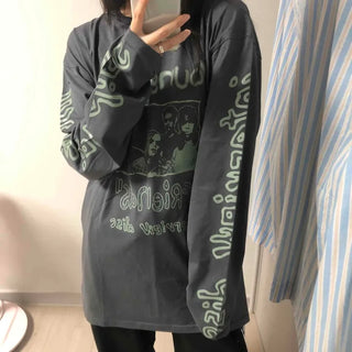 Antique Point Cotton Logo Long Sleeve T-shirt
