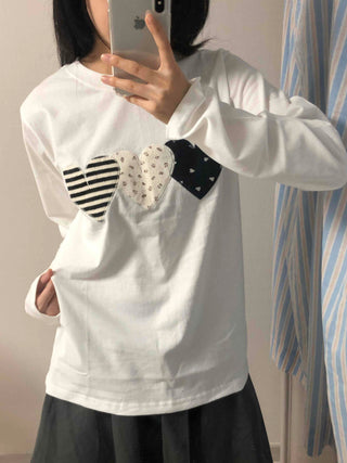 Vintage Autumn Cotton Patch Long Sleeve T-shirt