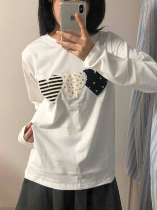 Vintage Autumn Cotton Patch Long Sleeve T-shirt