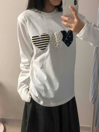 Vintage Autumn Cotton Patch Long Sleeve T-shirt