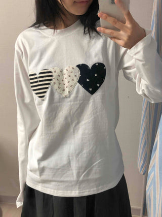Vintage Autumn Cotton Patch Long Sleeve T-shirt