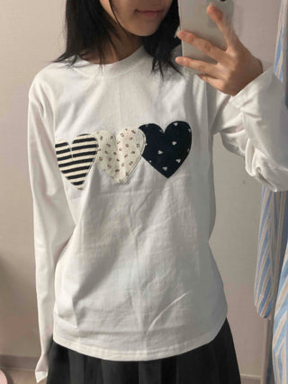 Vintage Autumn Cotton Patch Long Sleeve T-shirt