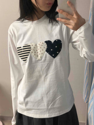 Vintage Autumn Cotton Patch Long Sleeve T-shirt