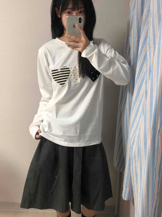 Vintage Autumn Cotton Patch Long Sleeve T-shirt