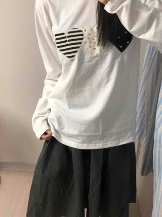 Vintage Autumn Cotton Patch Long Sleeve T-shirt