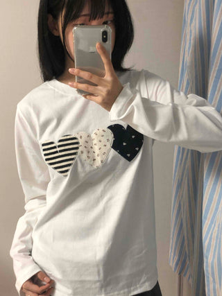 Vintage Autumn Cotton Patch Long Sleeve T-shirt