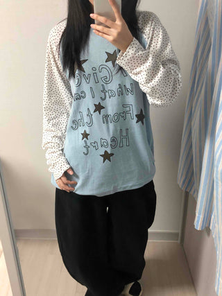 Urban Autumn Cotton Dot Long Sleeve T-shirt