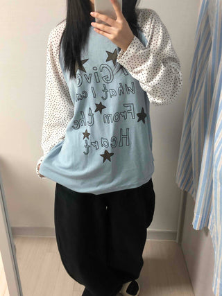 Urban Autumn Cotton Dot Long Sleeve T-shirt