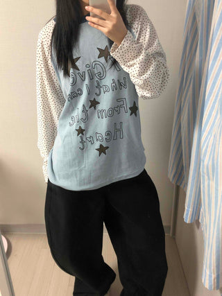 Urban Autumn Cotton Dot Long Sleeve T-shirt