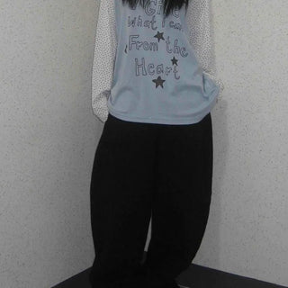 Urban Autumn Cotton Dot Long Sleeve T-shirt