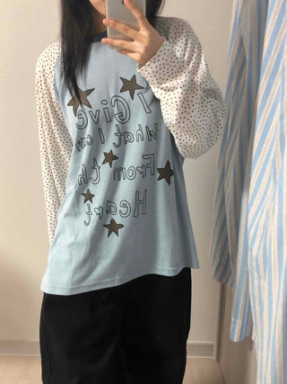 Urban Autumn Cotton Dot Long Sleeve T-shirt
