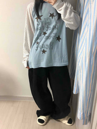 Urban Autumn Cotton Dot Long Sleeve T-shirt