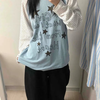 Urban Autumn Cotton Dot Long Sleeve T-shirt