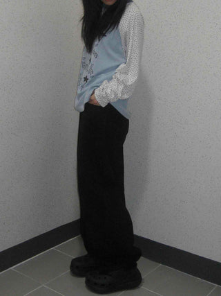 Urban Autumn Cotton Dot Long Sleeve T-shirt