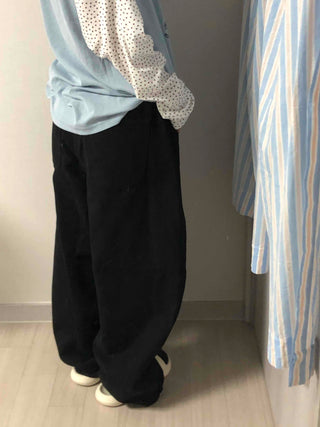 Minimal Plain Wide Long Pants