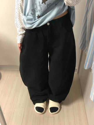 Minimal Plain Wide Long Pants