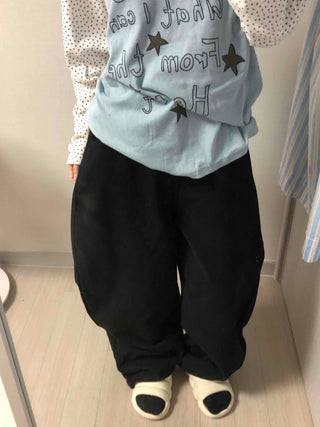 Minimal Plain Wide Long Pants