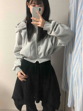 Simple Avant-Fit Cotton Plain Zip-Up Hoodie