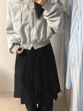 Simple Avant-Fit Cotton Plain Zip-Up Hoodie