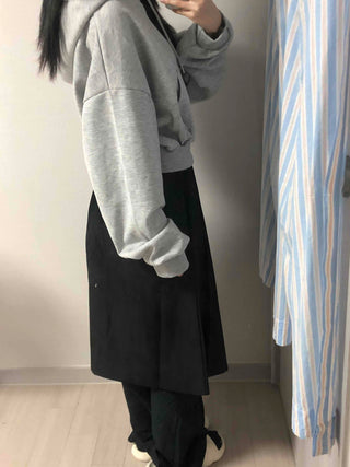 Simple Avant-Fit Cotton Plain Zip-Up Hoodie