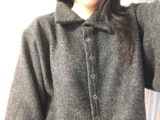 Comfort Knit Plain Shirt Collar Cardigan