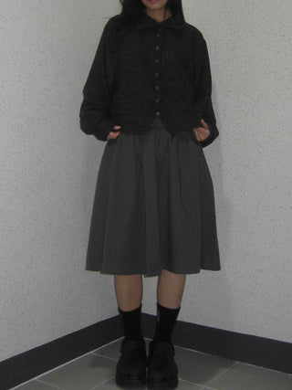 Comfort Knit Plain Shirt Collar Cardigan