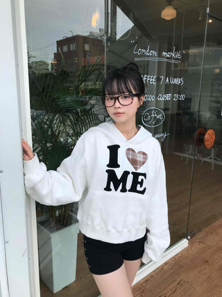 Effortless Chic Fleece-Lined Cotton Lettering Hoodie