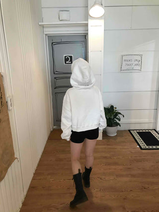 Effortless Chic Fleece-Lined Cotton Lettering Hoodie