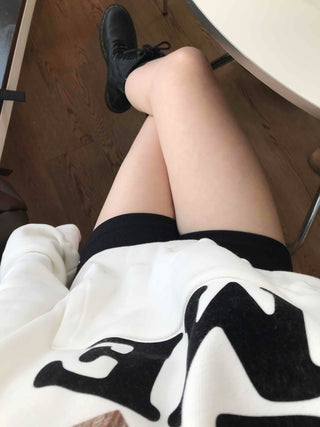 Effortless Chic Fleece-Lined Cotton Lettering Hoodie