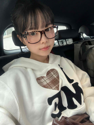 Effortless Chic Fleece-Lined Cotton Lettering Hoodie