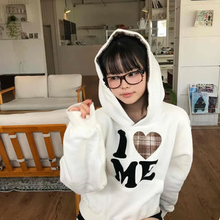 Effortless Chic Fleece-Lined Cotton Lettering Hoodie