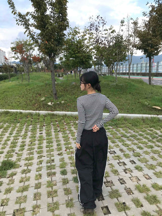 Simple Trendy Lace Track All-Season Long Pants