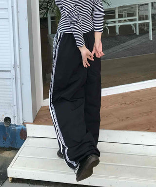 Simple Trendy Lace Track All-Season Long Pants