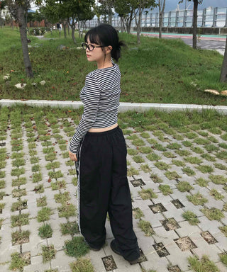 Simple Trendy Lace Track All-Season Long Pants