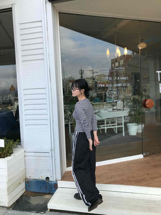 Simple Trendy Lace Track All-Season Long Pants