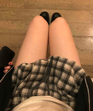 Casual Check Pumpkin Flare Winter Mini Skirt