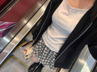 Casual Check Pumpkin Flare Winter Mini Skirt