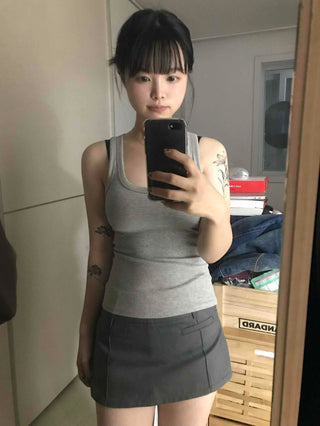 Cut-out Mini Skirt Pants