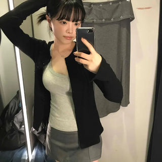 Cut-out Mini Skirt Pants