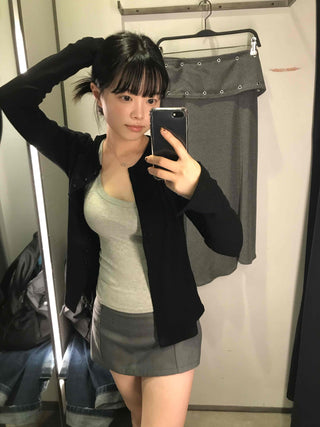 Cut-out Mini Skirt Pants