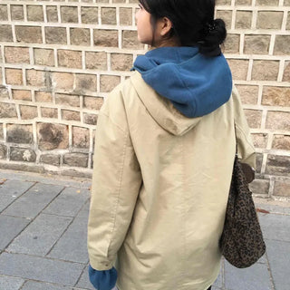 Hooded Oversized Cotton Midi Field Coat