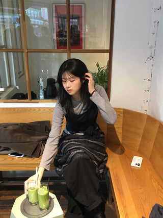 Daily Slim Fit Bustier Layered Long Sleeve Tee