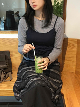 Daily Slim Fit Bustier Layered Long Sleeve Tee