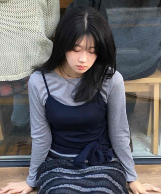 Daily Slim Fit Bustier Layered Long Sleeve Tee