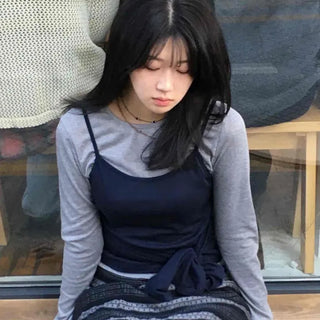 Daily Slim Fit Bustier Layered Long Sleeve Tee