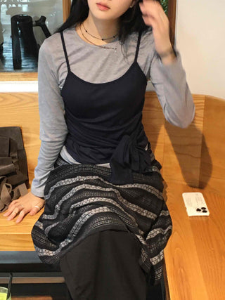 Daily Slim Fit Bustier Layered Long Sleeve Tee